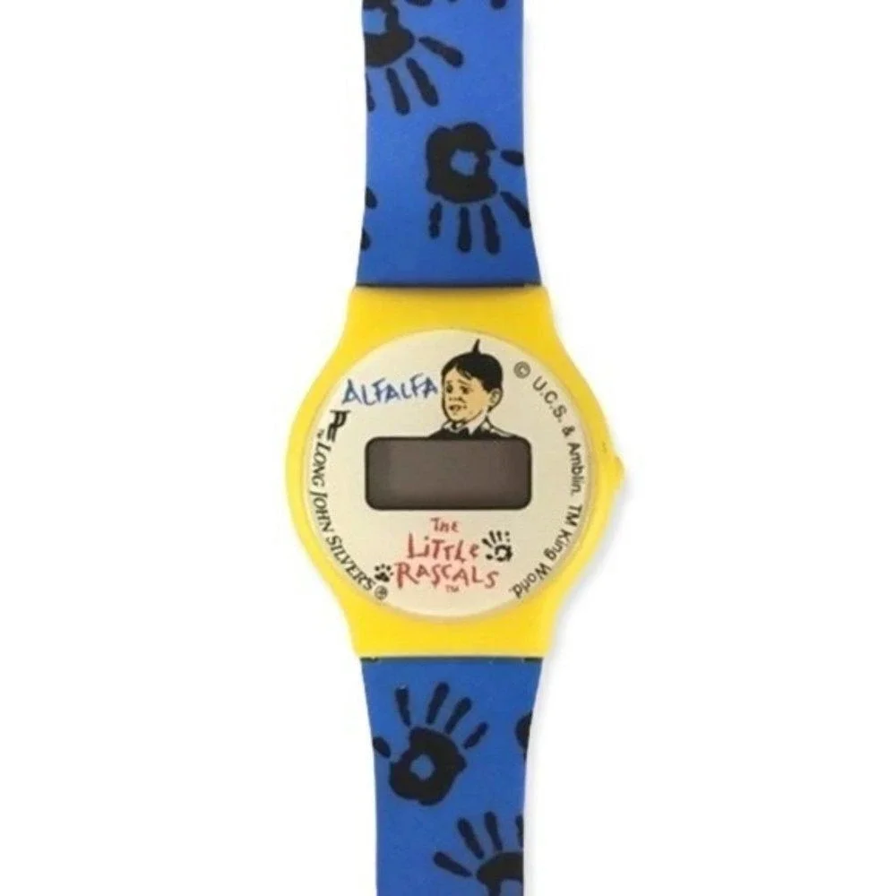 Vintage 1994 Little Rascals Alfalfa Digital Watch Long John Silvers Promo Yellow